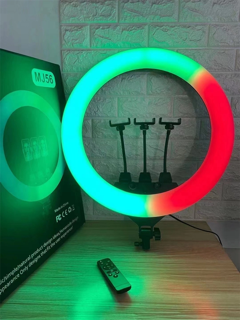 Mj56 22 Inch RGB LED Ring Light with Stand, 60W Dimmable Bi-Color 3200K-5600K CRI 95+ with Special Scenes Effect for Video