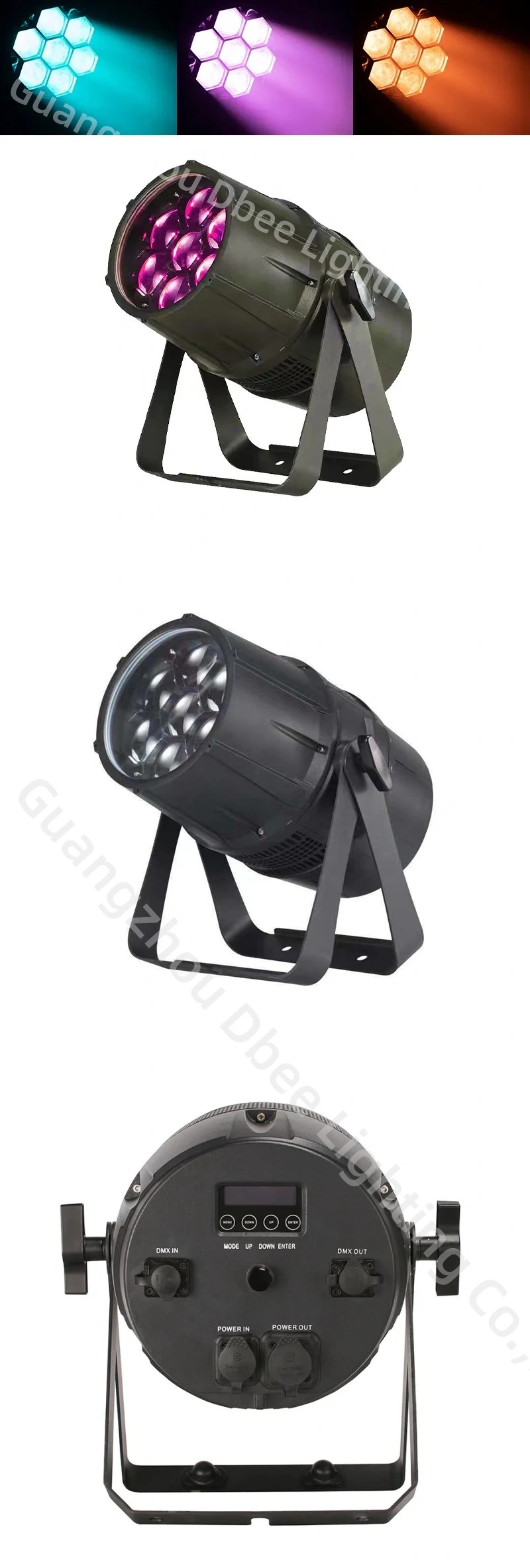 Wholesale RGBW Rainbow Effect 7X40W COB DMX LED DJ PAR Can Stage Light Waterproof Zoom PAR Can Wash Light