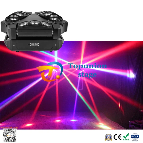 9PCS X 10W RGB LED Spider Beam Moving Head Light для свадебной вечеринки