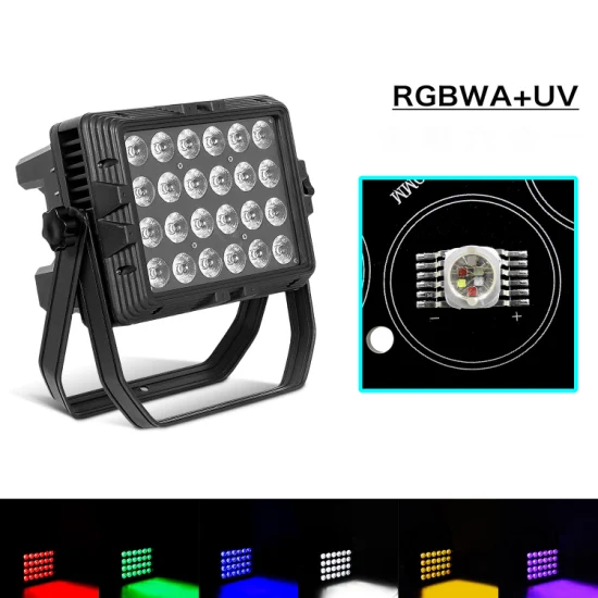 Оптовая продажа DJ Stage Bar KTV Ночной клуб Диско-оборудование LED Wash 24PCS 24X10W 4in1 RGBW IP65 Водонепроницаемый Открытый Плоский PAR Может Настенная шайба Свет с эффектом проектора